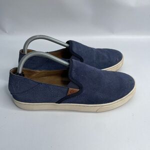 OluKai Pehuea Leather Women's Size 10 Blue  Slip On‎ Casual Shoes Loafers